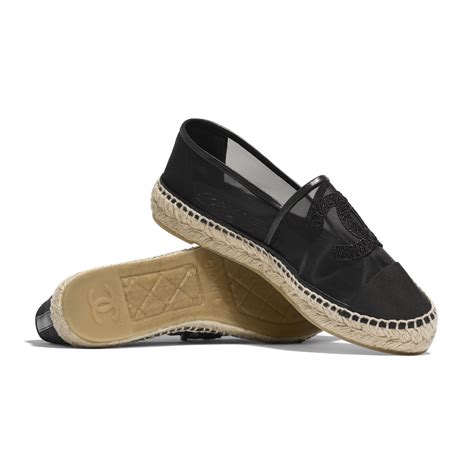 grosgrain bianco chanel|CHANEL Mesh Grosgrain CC Espadrilles 37 Beige Black.